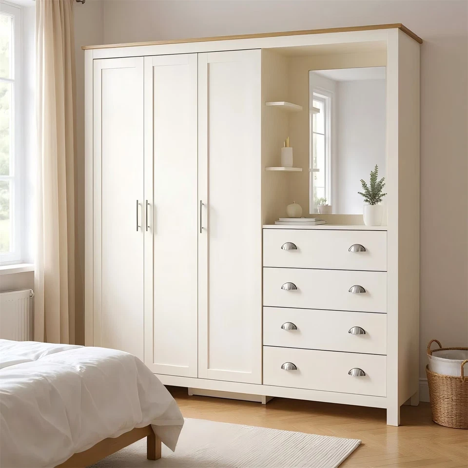 Homelife Unisex Lancaster 4 Drawer Wardrobe Combi Unit Wardrobes