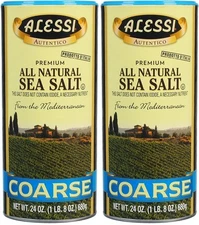 Alessi 24oz Mediterranean Sea Salt Coarse Crystals Pack of 2 Perfect for Grin...