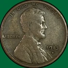 1913-S Lincoln Wheat Cent Fine F Coin #41968