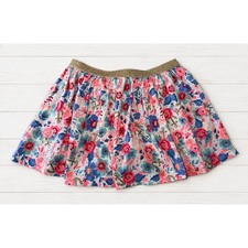 Tommy Bahama Girls Floral Anchor Skort Pink Blue Gold Glitter Size L 10/12 3757
