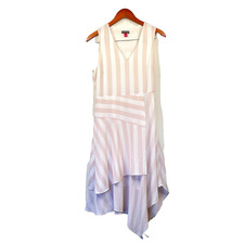 Vince Camuto Womens Sleeveless Asymmetrical Dress Size 4 Stripes Brunch Day Out