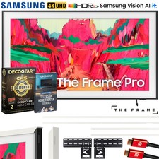 Samsung 65" The Frame Pro Neo QLED 4K TV 2025 w/ White Bezel  Protection Bundle