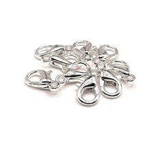6x10 mm Silver Plated Lobster Claw Clasps - US Seller