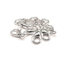 6x10 mm Silver Plated Lobster Claw Clasps - US Seller