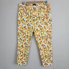 TALBOTS Jeggings Crop High waist Skinny Jeans Size 12 Summer Fruit Prints Summer