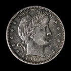 1901-P 25c Barber Quarter - Free Shipping USA
