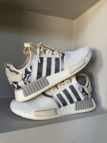 Custom Crystal Bling Adidas Originals NMD RI Shoes-Animal Print-Women's Size 9.5