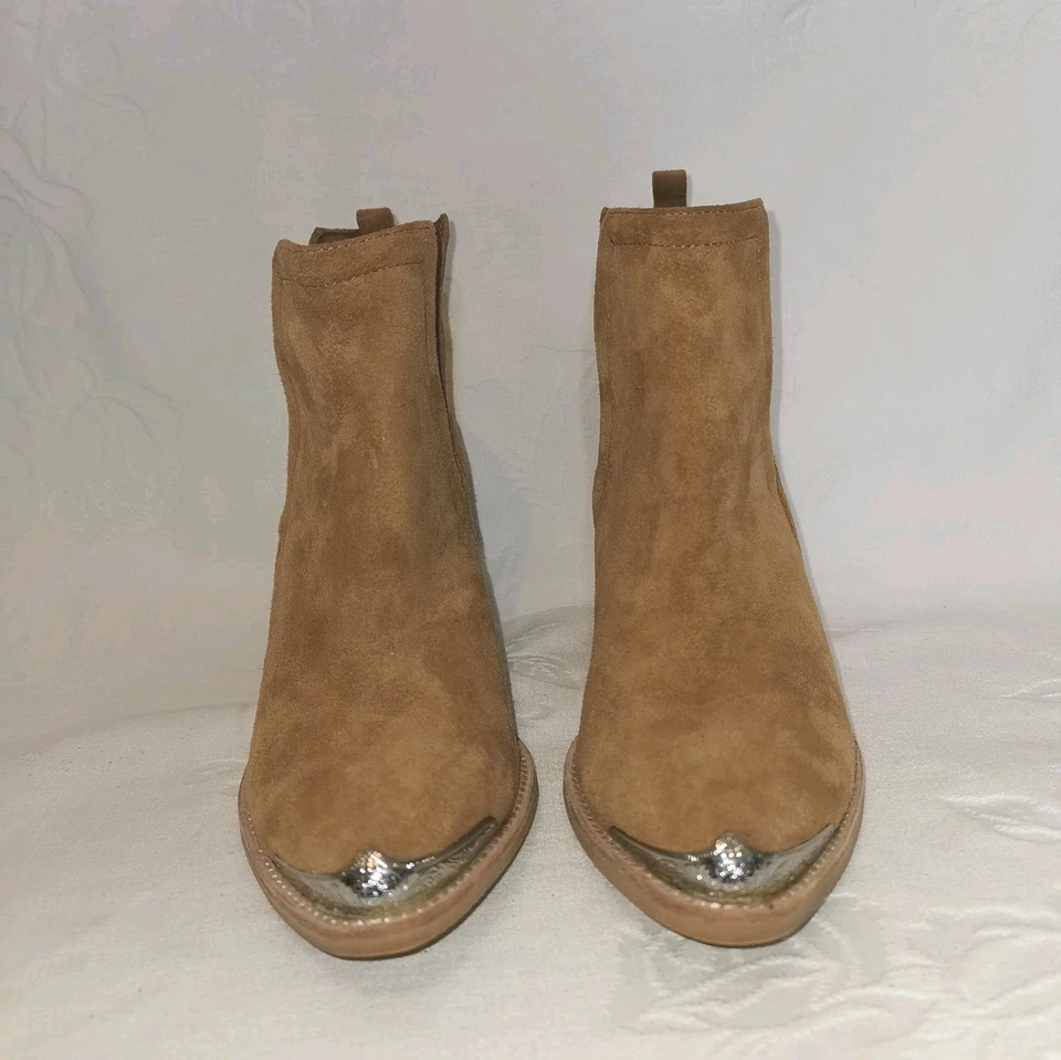 Jeffrey Campbell Womens Cromwell Tan Suede Western Cowboy Ankle Boots Size 7 - image 2 of 4