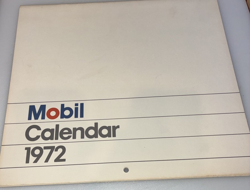 Vtg 1972 Mobil Oil  gas advertise company Calendar No Marks Excellent Condition