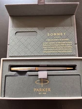 Vintage Parker Sonnet Cisele Sterling Silver GT Ballpoint Pen Used