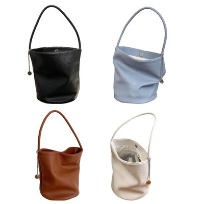 Women Large Capacity Armpit Bag PU Leather Shoulder Bag Bucket Bag Trend Handbag