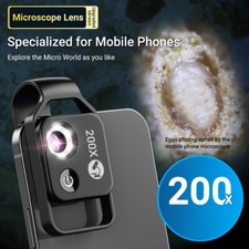 200X Phone Mini Pocket Microscope with LED Portable Digital Microscope Camera