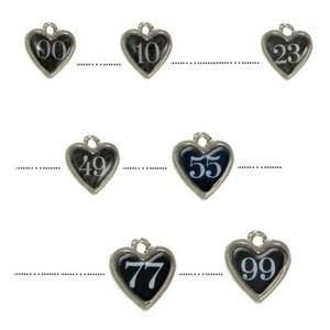 Details About Custom Jersey Number Silver Heart Charms Add To Any Jewelry Item Choose 00 49