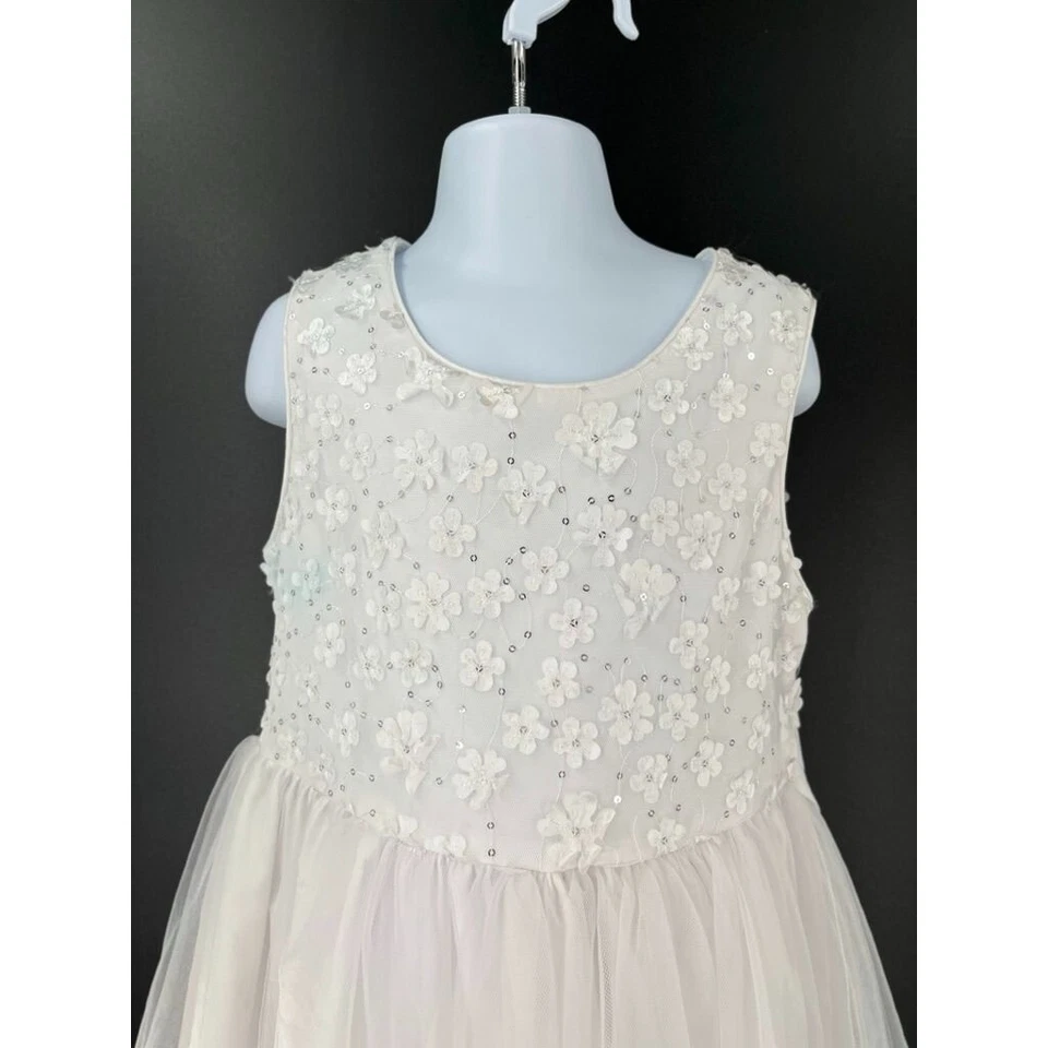 Bella by Marmellata Girls Wedding Party Dress White Size 7 - Image 2 of 4