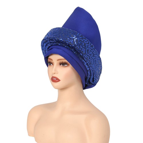 Gorra Africana Aso Oke Headtie Auto Gele Gorro Mujeres Hijab Sombrero Turbante Envolvente Gorras - Imagen 11 de 16