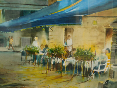 Robert B Carter Jr Watercolor Artist Virginia Painting Italy Outdoor Street Cafe