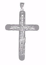 Ciondolo Croce Crocifisso Tubolare .925 Argento Sterling | Made in USA