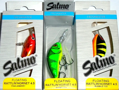 Salmo 4.5 F Rattlin' Hornet Crankbaits   (Lot of 3-4.5-3-403)