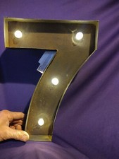 Bronze Light Up Number 7 Metal Marquee Signs Party Backdrop Supplies