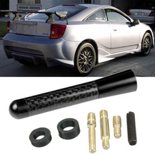 3 Short Antenna Mast Radio Amfm Carbon Fiber Black For Toyota Celica 1990-2005