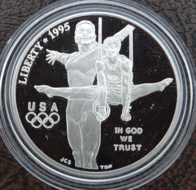 1995-P Olympic Gymnastics Atlanta Silver Dollar Proof US Mint $1