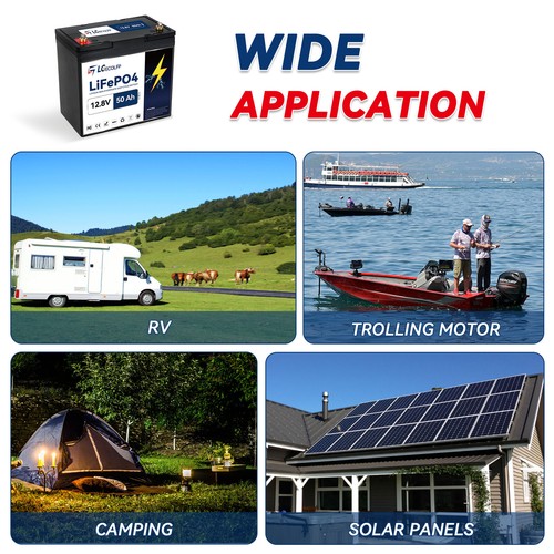 LGE 12V 50Ah 100Ah Group24 LiFePO4 Lithium Battery for Solar,Marine,Trolling - Picture 9 of 29