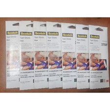 Set of 7 Scotch Envelope/Package Sealing Tape Sheets, clear. 50 sheets each