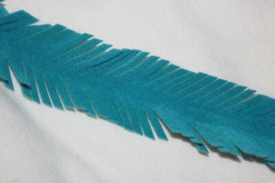 5 yards turquoise aqua velveteen feather fringe sewing costume trim 1'' wide