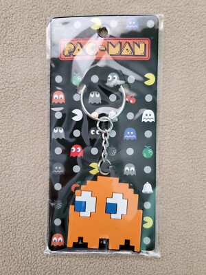 Set of 5 Pac-Man Rubber Ghost Keychains: Inky, Blinky, Pinky