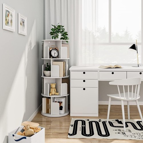 Compact 4-Tier Rotating Book Shelf - Ideal for Kids’ Rooms & Living Areas - Picture 6 of 8