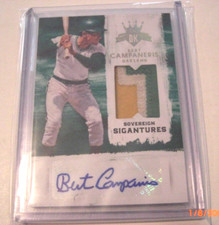 BERT CAMPANERIS 2015 DIAMOND KINGS 3COLOR GAME USED JERSEY AUTO 6/10 SIGNED CARD