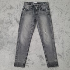 Moussy Vintage Jeans Howa Womens Size 25 Skinny Light Black Distressed Raw Hem