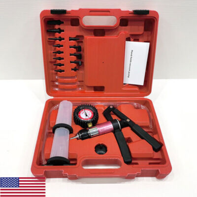 #ad Hand Held Vacuum and Pressure Pump Tester Tool Brake Bleeder Kit W Case For Car $28.99