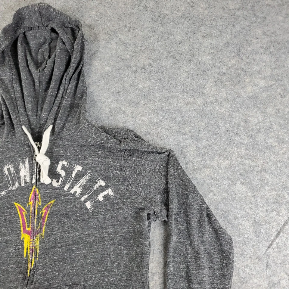 Arizona State Sudadera con Capucha Mujer Gris Mediano Manga Larga Cordón Bolsillo Cremallera Completa Foto 4 de 4