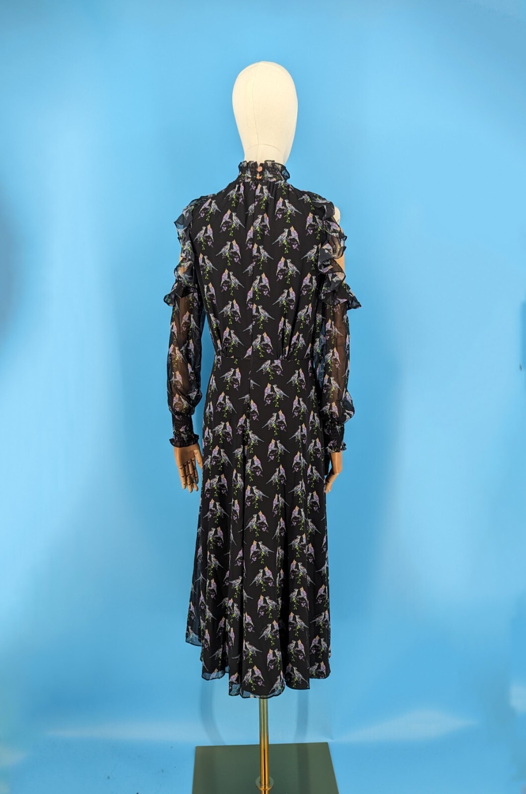 Ted Baker New 1 XS Hilaina Love Birds Cold-Shoulder Dress NWOT *Cut Tags*