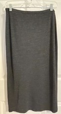 Express World Midi skirt size S heather gray pull-on flat waist slinkyrayon knit