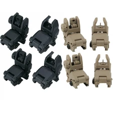 Tactical Folding Back Up Iron Sight Flip Up Sights Front & Rear Picatinny Rail