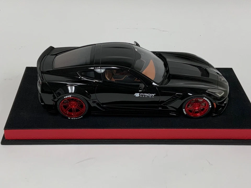 1/18 GT Spirit Chevrolet Corvette C7 diseño previo negro GT249 ruedas personalizadas AB66 Foto 3 de 4