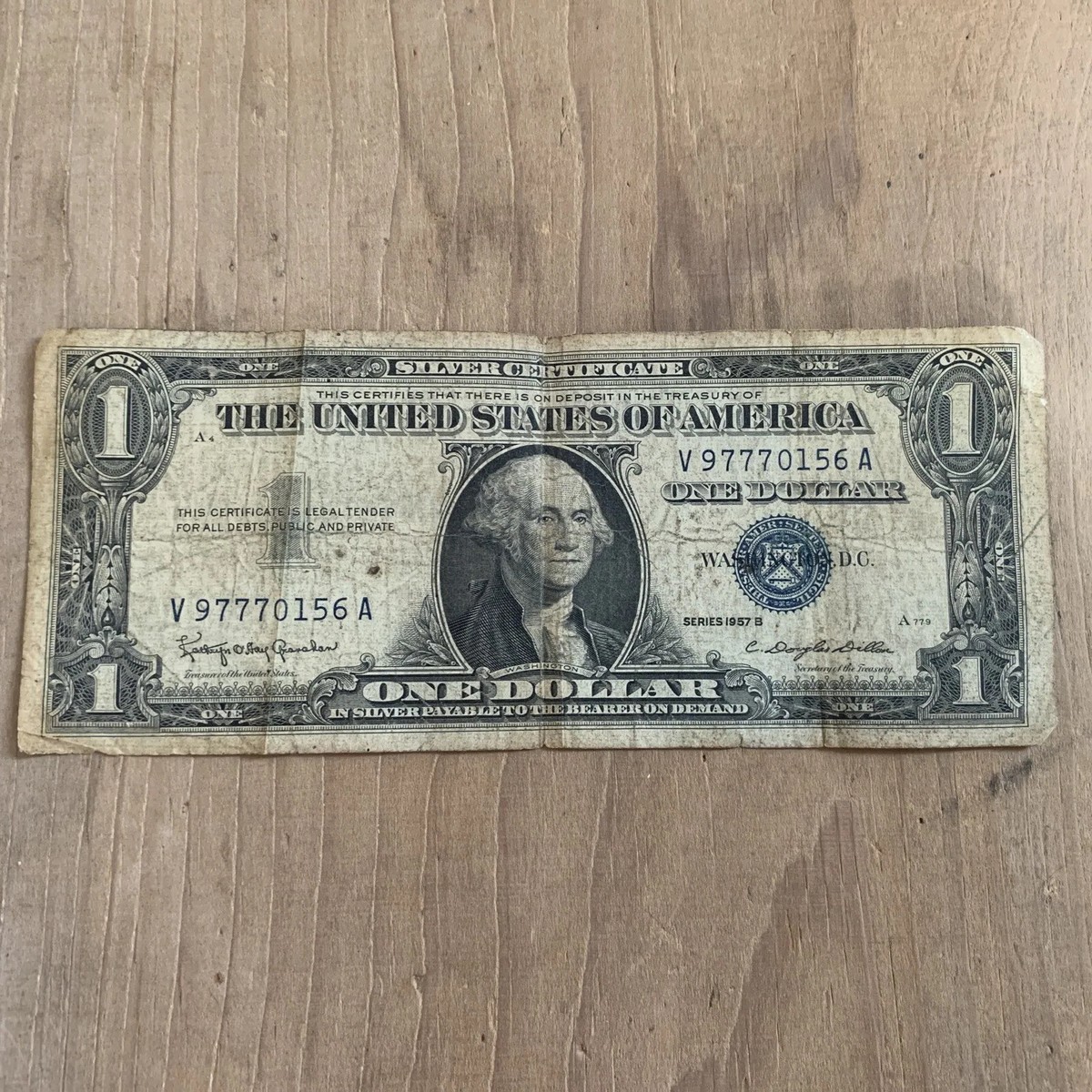 1957-B ONE DOLLAR BILL SILVER CERTIFICATE BLUE SEAL | eBay