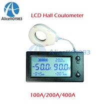 DC 300V 100/200/400A LCD Hall Effect Coulometer Voltmeter Ammeter Sensor Meter