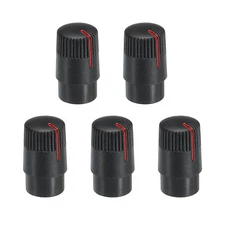 Potentiometer Control Knob ABS Guitar Knob 180 Degrees Black Red 5PCS