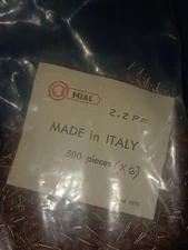 Lot of approx. 3000pcs 2.2pF/100V ceramic disc capacitors/NOS/precut radial lead