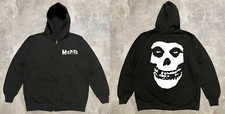Classic Misfits Band Logo Zip-Up Hoodie Gift For Fan Black S-3Xl AG2585
