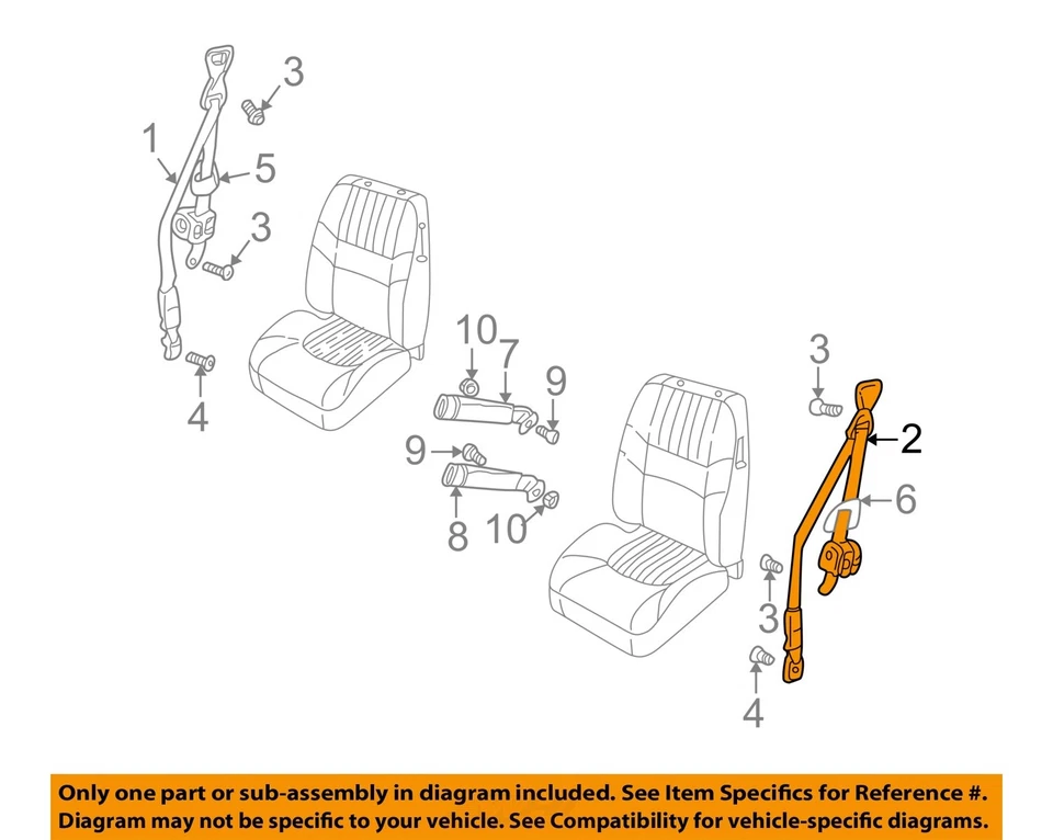 Used Front Left Seat Belt Front fits: 2003 Chevrolet Monte carlo bucket driver r Foto 3 de 4