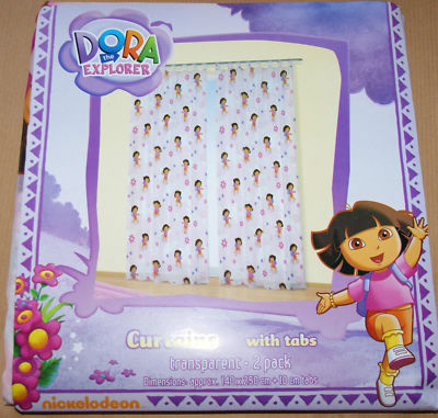 Kindergardine 2er Pack Vorhang Schal fürs Kinderzimmer DORA the Explorer NEU