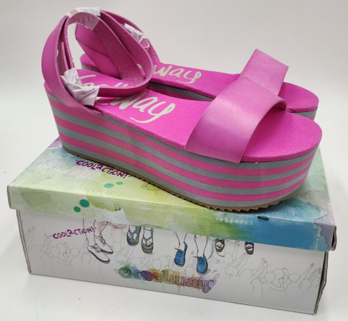 Sandalias Coolway MODERN rosa mujer cuña plataforma talla 40 UE tacón alto - Imagen 2 de 16