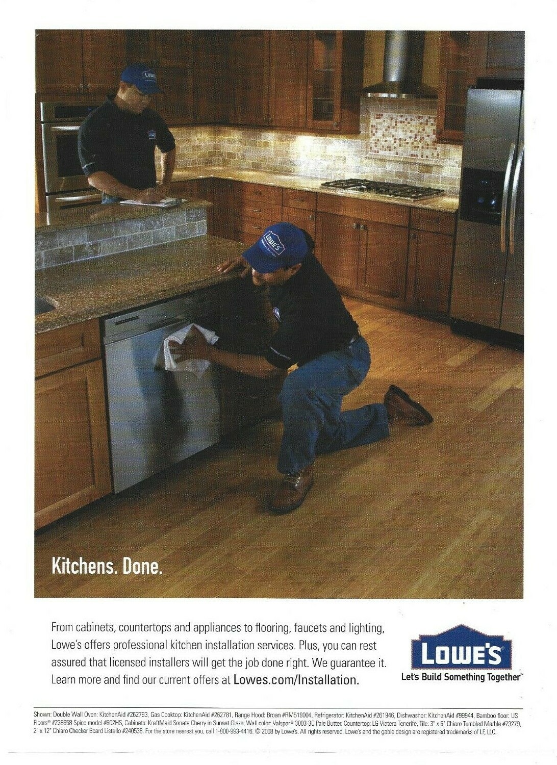 Lowes Kitchen Installation Print Ad, Lowes Magazine Ad, Lowes