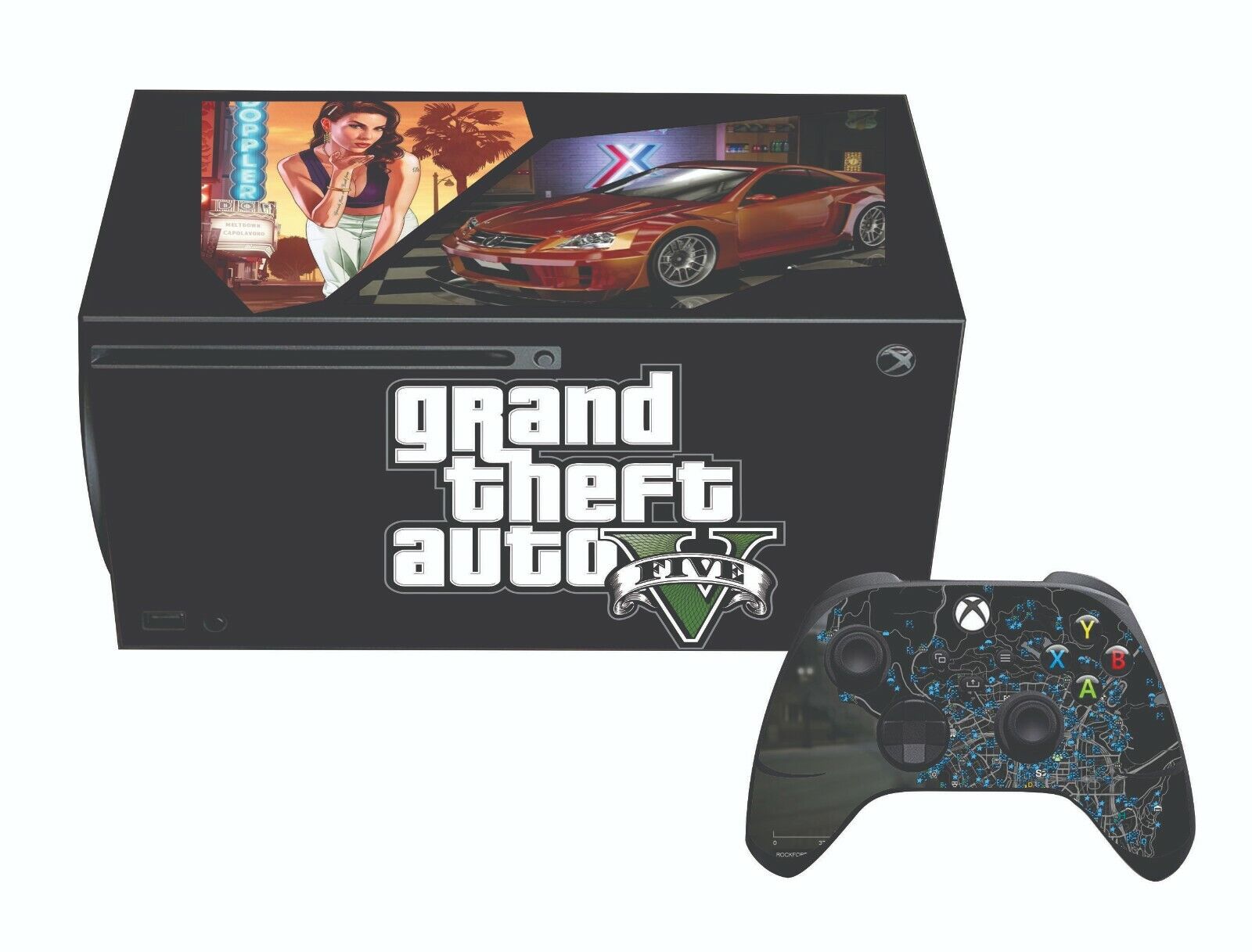 XBOX SERIES X CONSOLE and Remote Wrap Skin Decal For GTA V Grand Theft Auto  Five