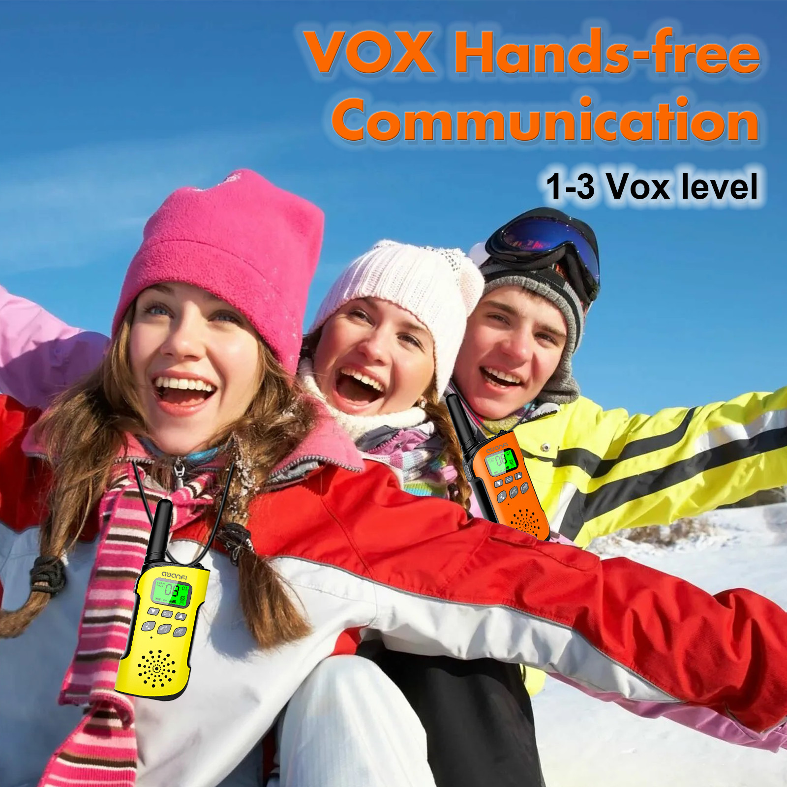 AWANFI Walkie Talkie Children's Set of 3, Walkie Talkie Rechargeable with Li-ion