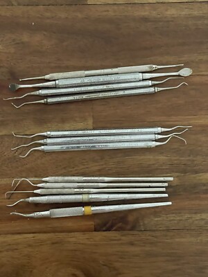 12hu friedy dental hygiene instruments Probe Excavator Explorer Carver Tools Lot